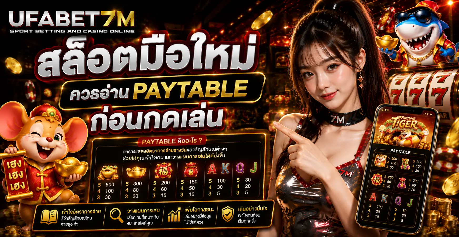 สล็อตมือใหม่ควรอ่าน Paytable ก่อนกดเล่น
